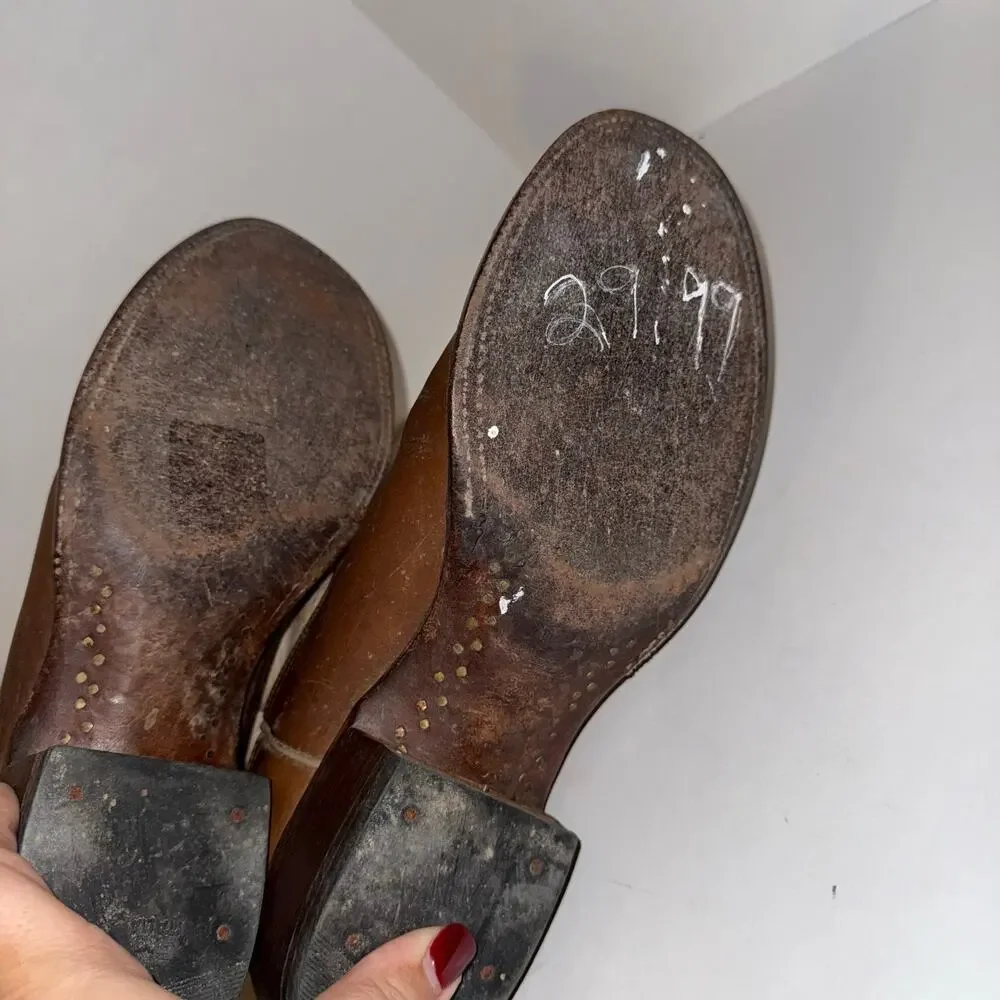 LUCCHESE 2000 two ten leather rodeo western cowboy boots 9.5